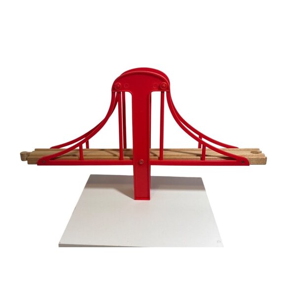 BRIO Bridge for Wooden Train Track Large Red 14.5" Long - Picture 1 of 6
